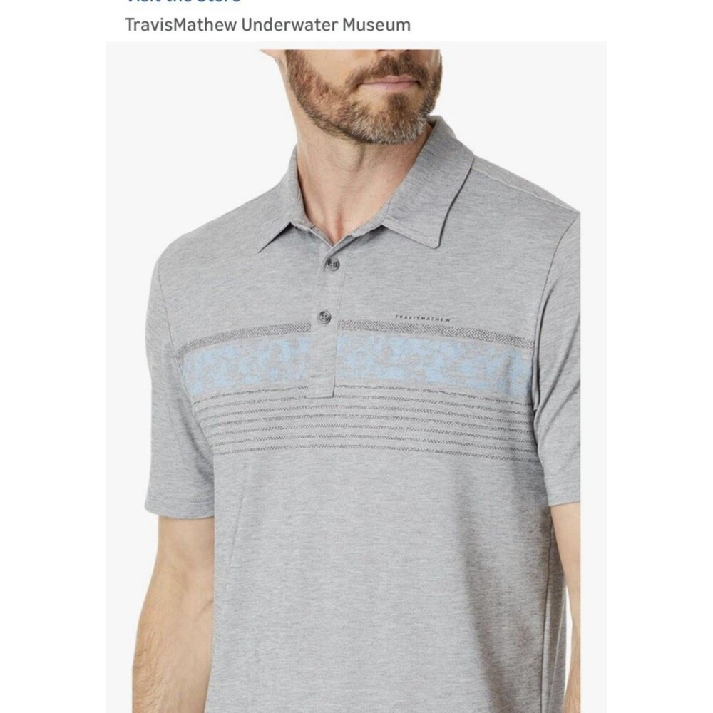 Travis Mathew Polo Underwater Museum Men's Short Sleeve Golf  Shirt Size medium